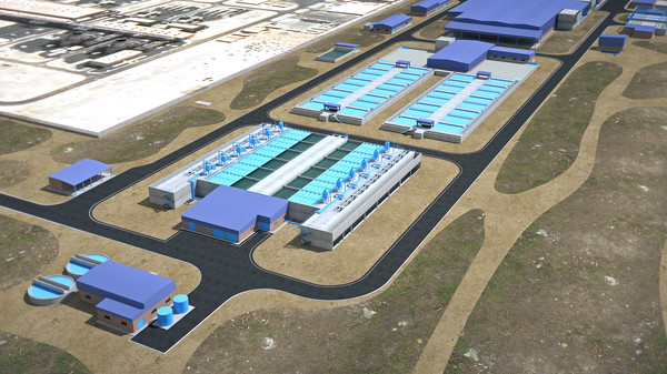 아랍에미리트(UAE) 슈웨이하트 4단계 해수담수화시설 조감도. [사진=GS건설 제공]