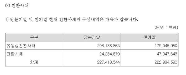 2024년3월말 기준 롯데관광개발의 전환사채 현황